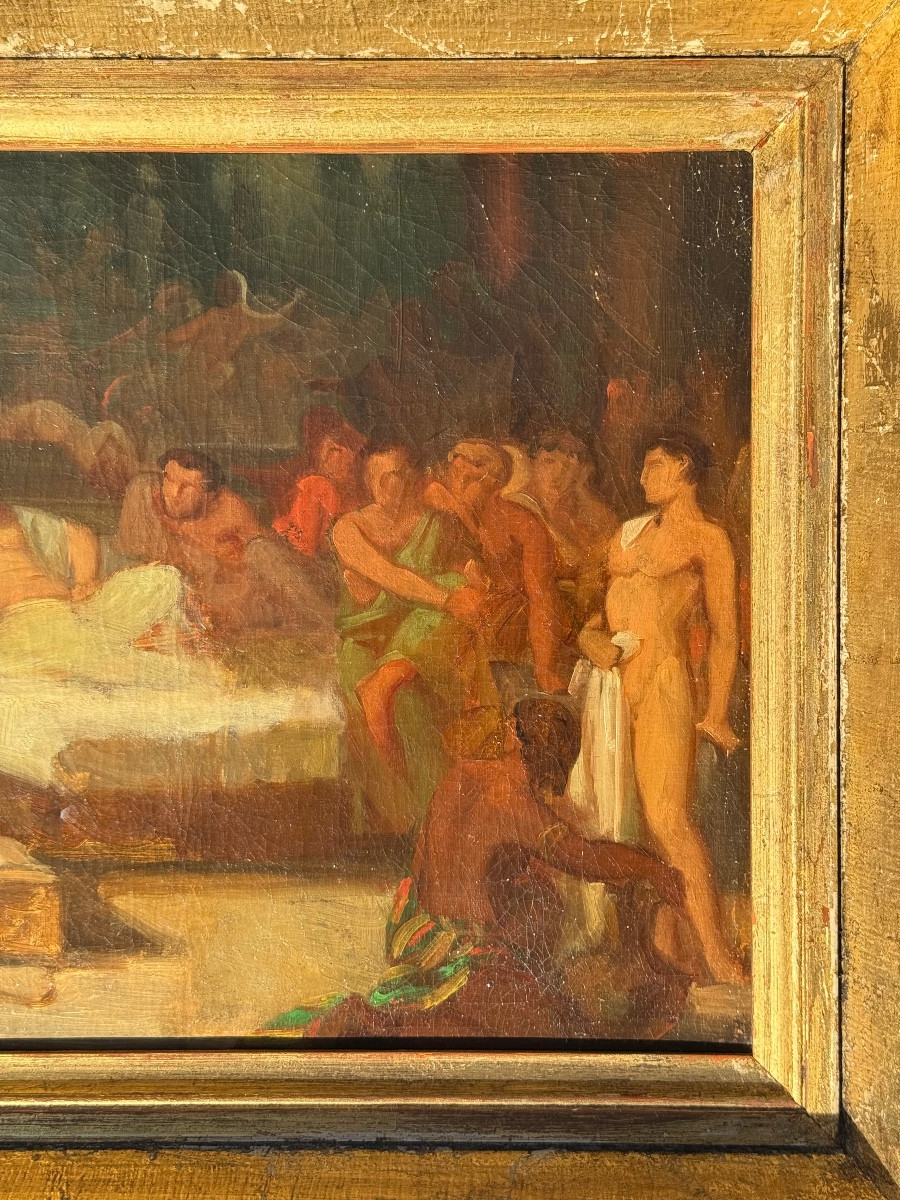 Decadence Of The Romans-antique Scene Of A Neoclassical Painting-19th Century School Circa 1870-photo-2