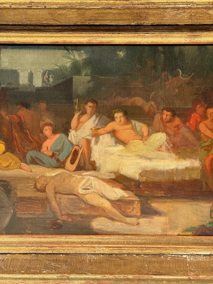 Decadence Of The Romans-antique Scene Of A Neoclassical Painting-19th Century School Circa 1870-photo-3