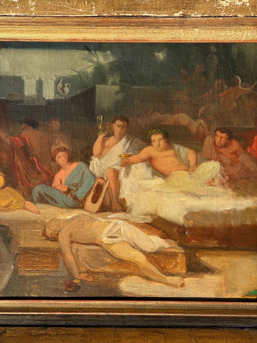 Decadence Of The Romans-antique Scene Of A Neoclassical Painting-19th Century School Circa 1870-photo-6