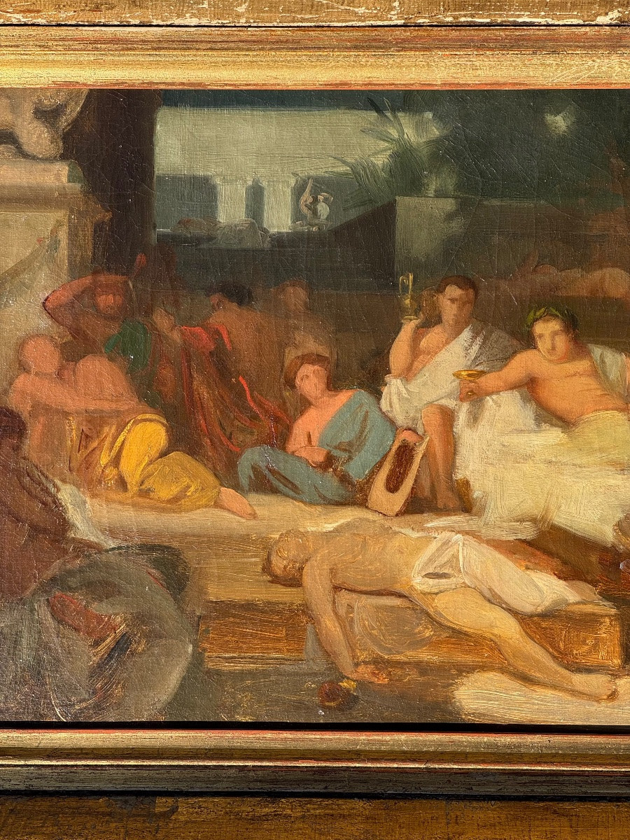 Decadence Of The Romans-antique Scene Of A Neoclassical Painting-19th Century School Circa 1870-photo-7