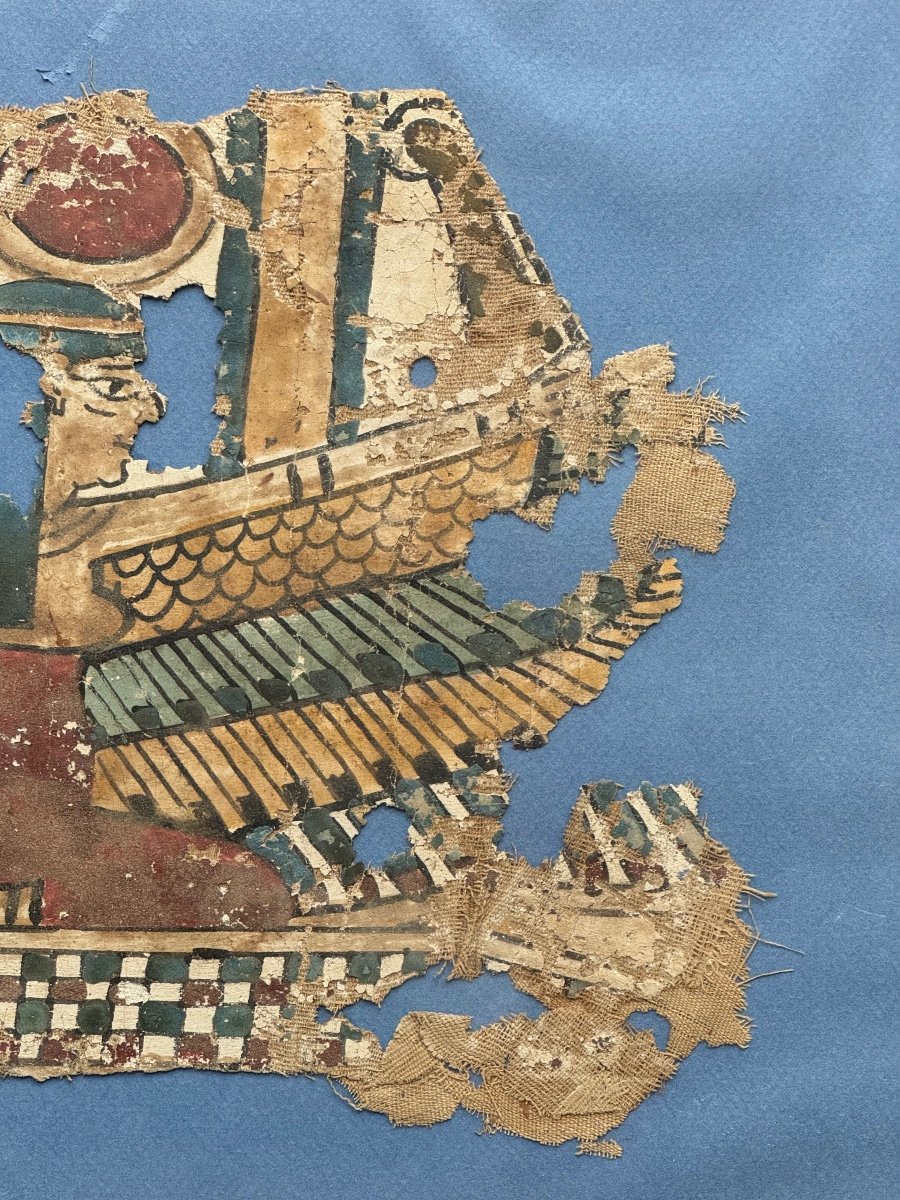 Fragment De Cartonnage Figurant La Déesse Nephtys-Égypte-Basse Epoque-Archéologie-Tableau-photo-4