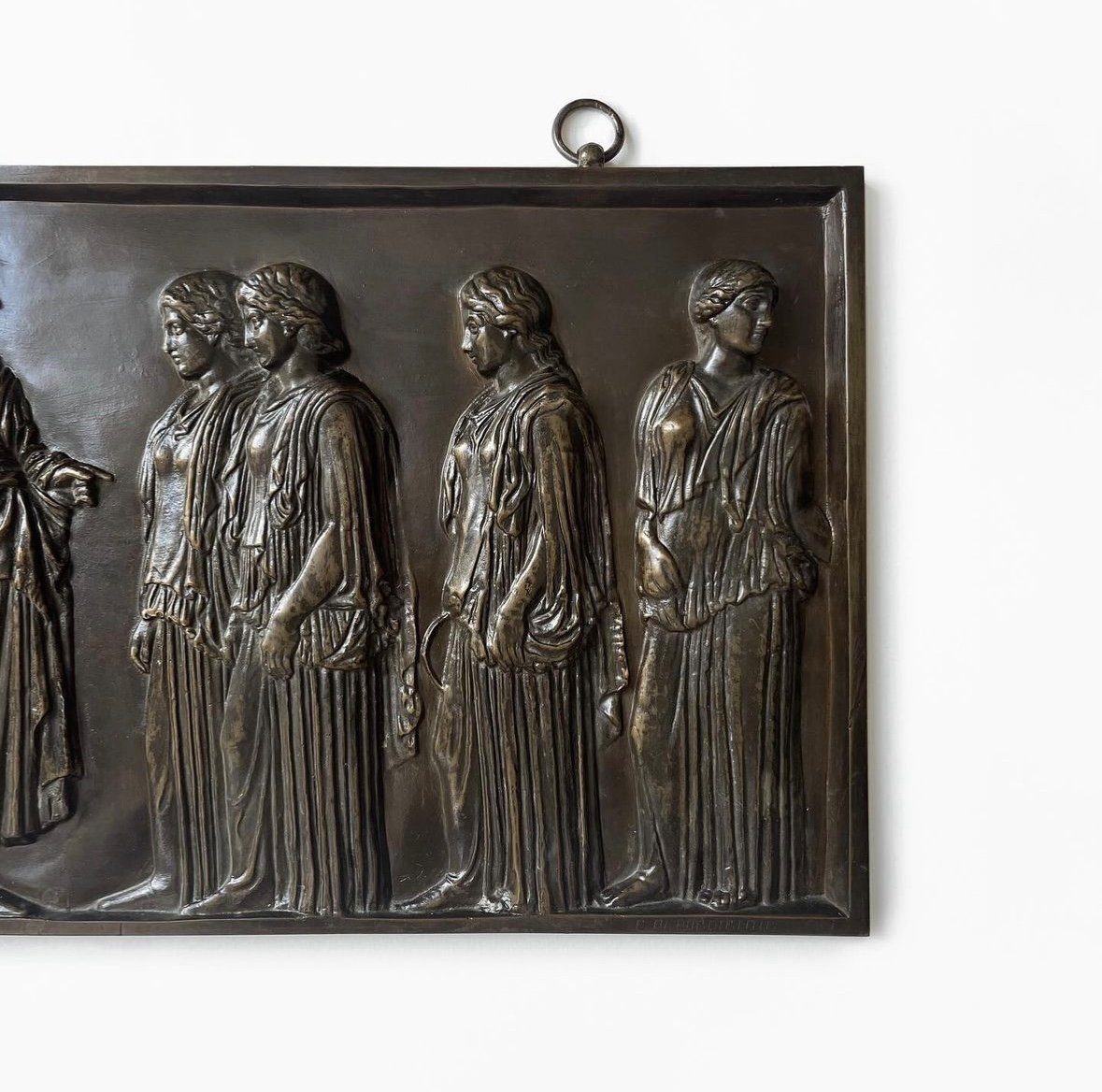 Big Bronze  Plaque Bas-relief - Ferdinand Barbedienne - 19th Century - Greece - Sculpture-photo-4