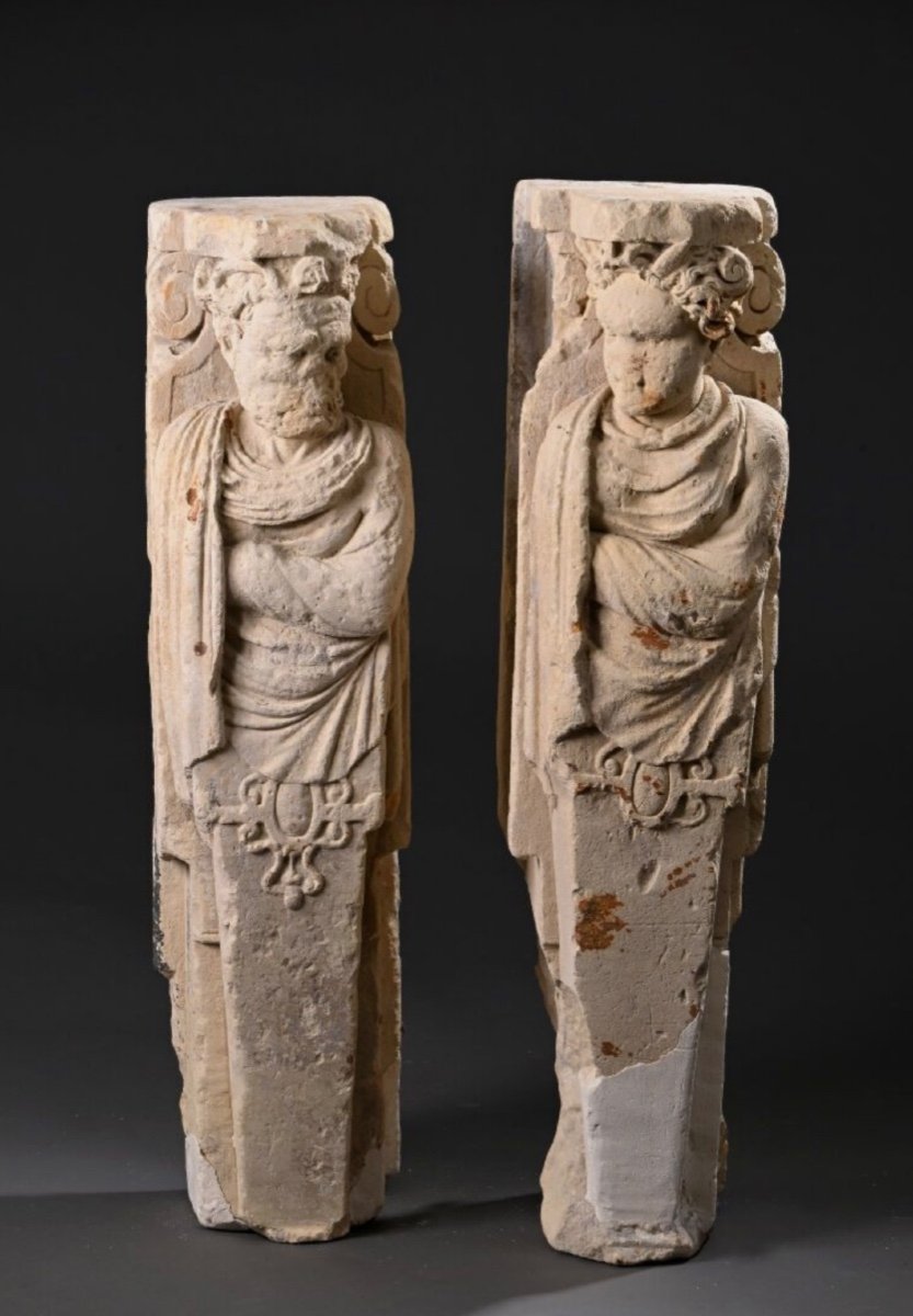 Pair Of Caryatids-telamon-console-architecture-sculpture-caryatids-atlantean-archaeology