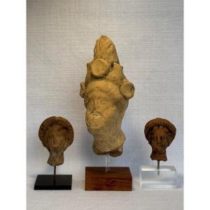 Set Of Archaeological Heads-greek Art-greece-archeology-ancient-terracotta