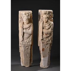 Pair Of Caryatids-telamon-console-architecture-sculpture-caryatids-atlantean-archaeology