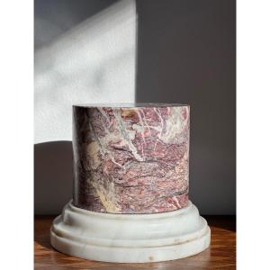 Red Marble Pedestal Column Base