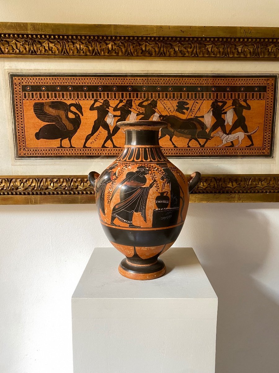 Hydria Figure Mythological Scene & Swans Italy XIX In The Taste Of Ancient Greek-photo-2