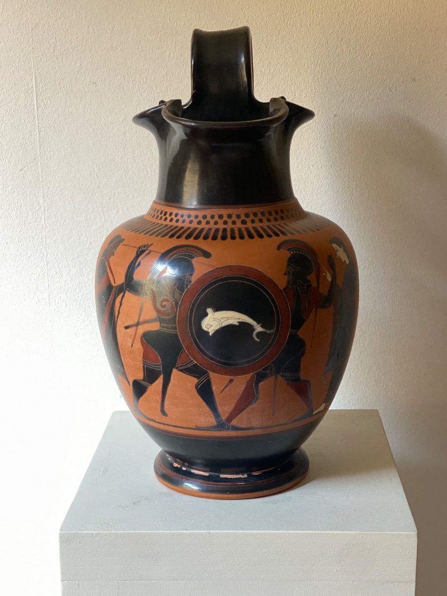 Oenochoe Vase In The Attic Style Greece Or Italy XIX Ceramic After The Antique-photo-4