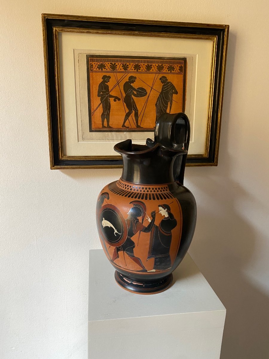 Oenochoe Vase In The Attic Style Greece Or Italy XIX Ceramic After The Antique-photo-1