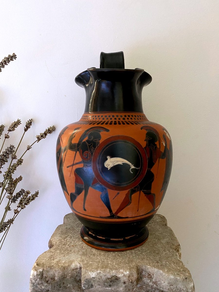 Oenochoe Vase In The Attic Style Greece Or Italy XIX Ceramic After The Antique-photo-4