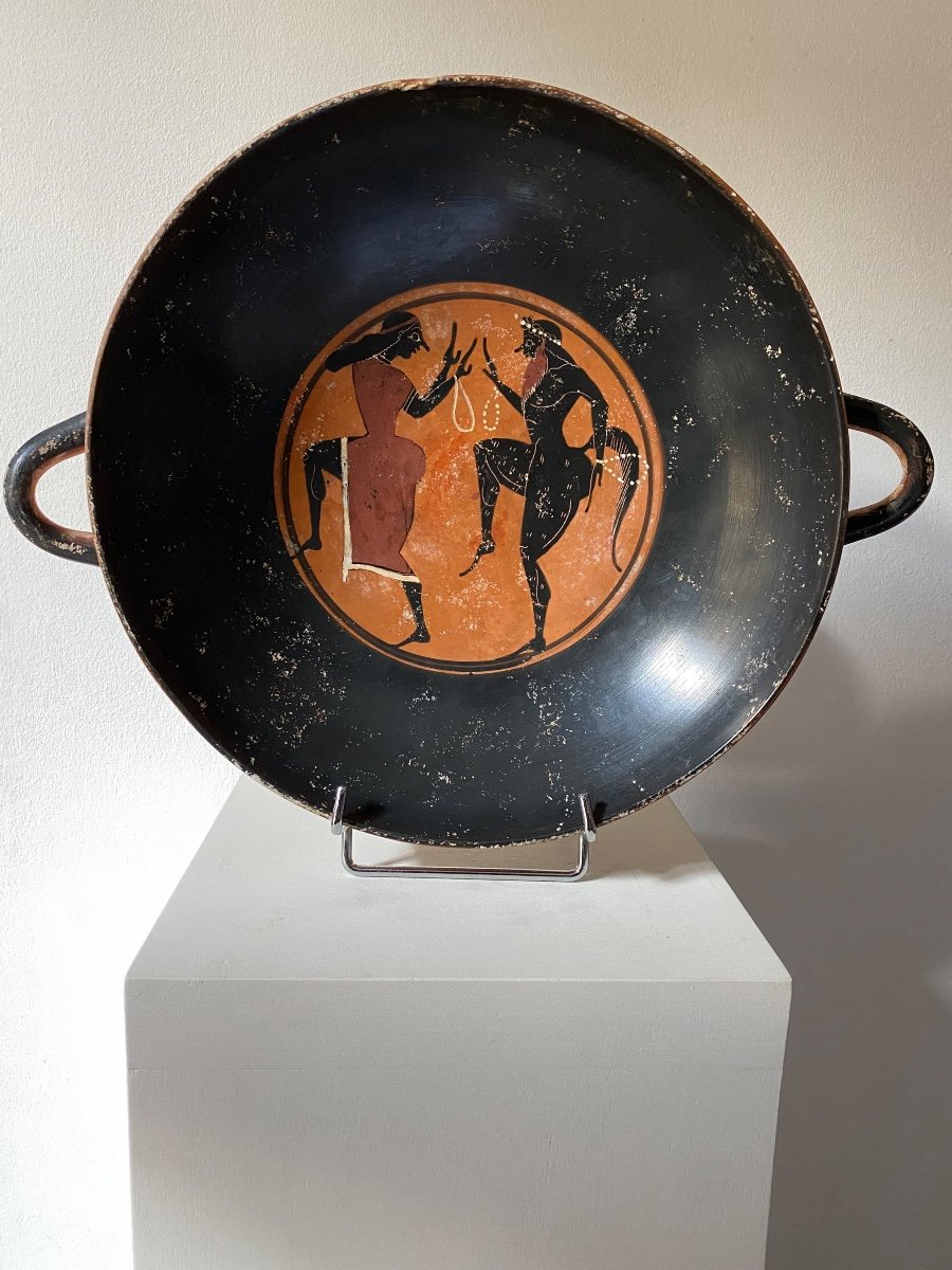 Kylix Cup Ceramic Greek Vase Mythological Decor 19th Century After Antique 19th Century Or Before-photo-2