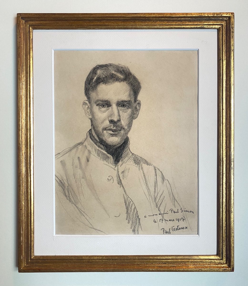 Portrait Of The Sculptor Paul Simon By Paul Ledoux, Drawing Male Artist XX-photo-4