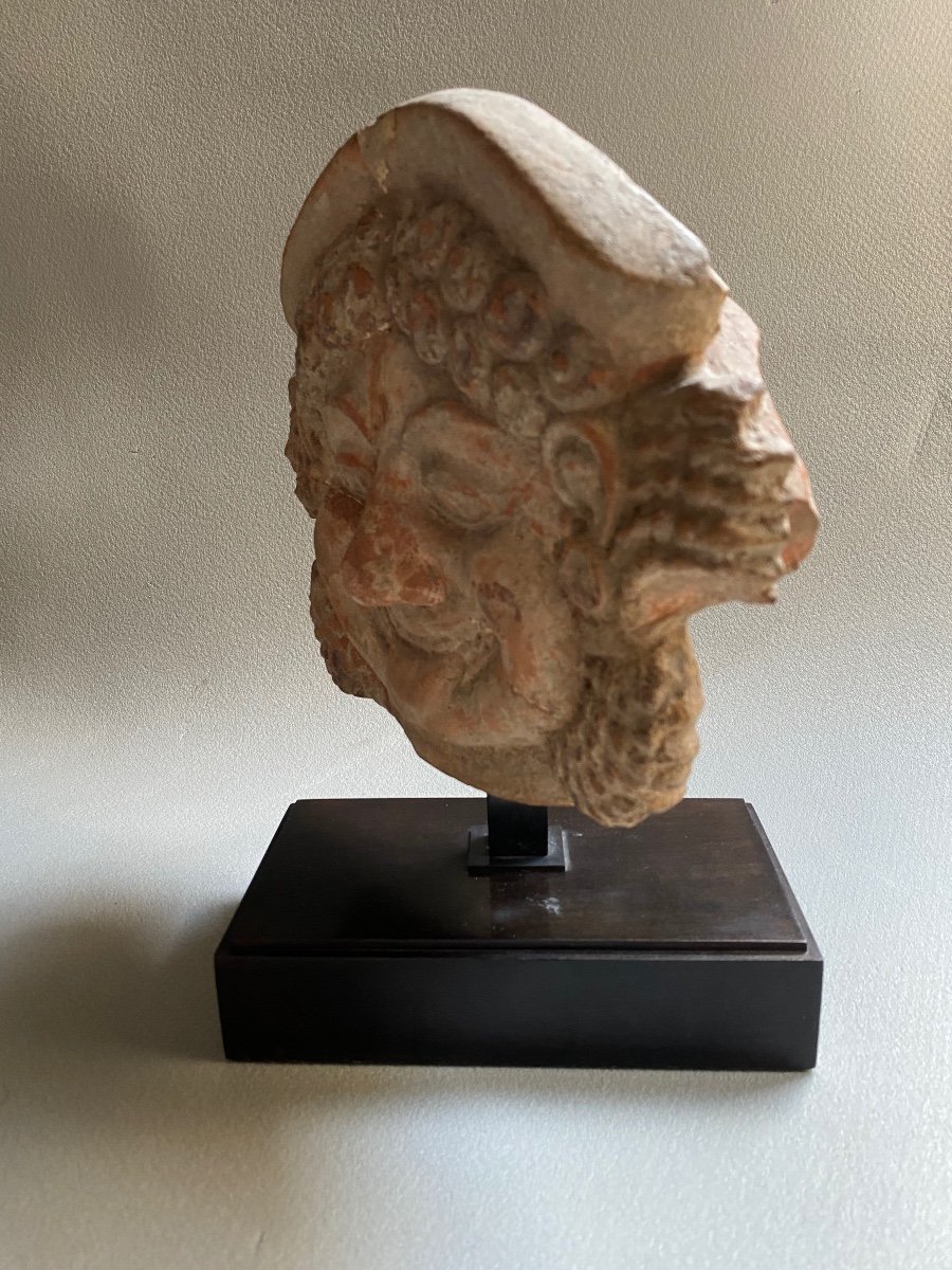 Antefix Head Of Gorgon Medusa Greek Archaic Terracotta Antique Magna Graecia 5th Century Bc-photo-2