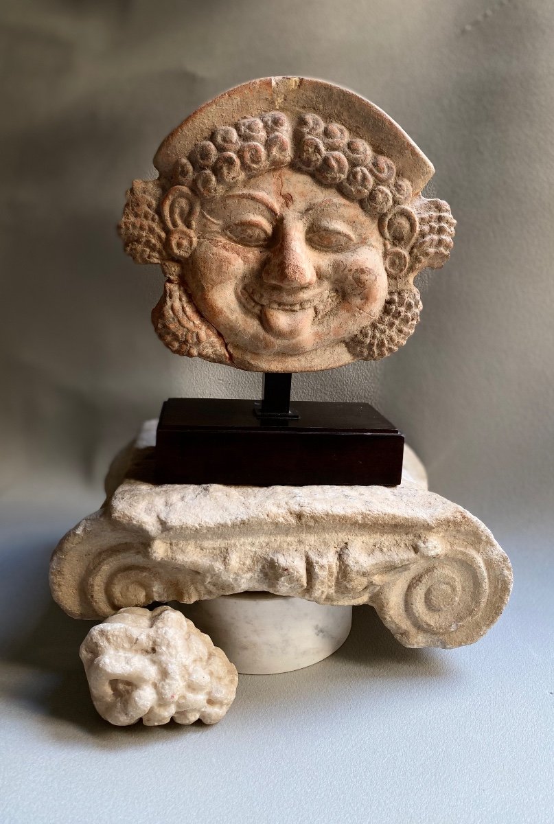 Antefix Head Of Gorgon Medusa Greek Archaic Terracotta Antique Magna Graecia 5th Century Bc-photo-4