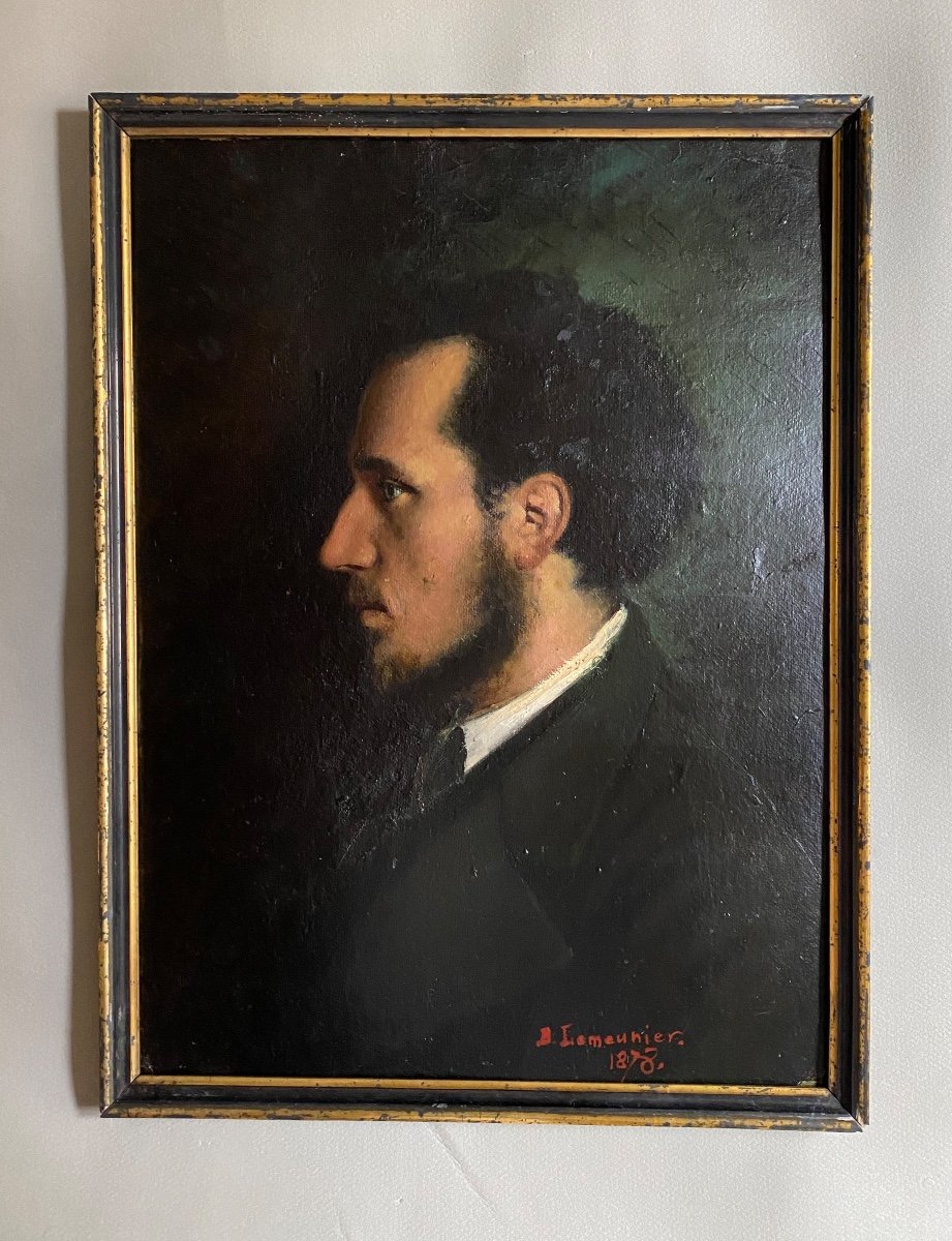 Portrait Homme Basile Lemeunier élève D’alexandre Cabanel Tableau Huile XIX 