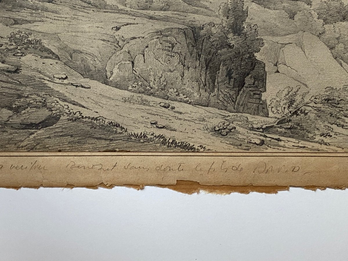 Grotta-ferrata Monastery Rome Italy Landscape Architecture Old Drawing 1820 XIX -photo-4