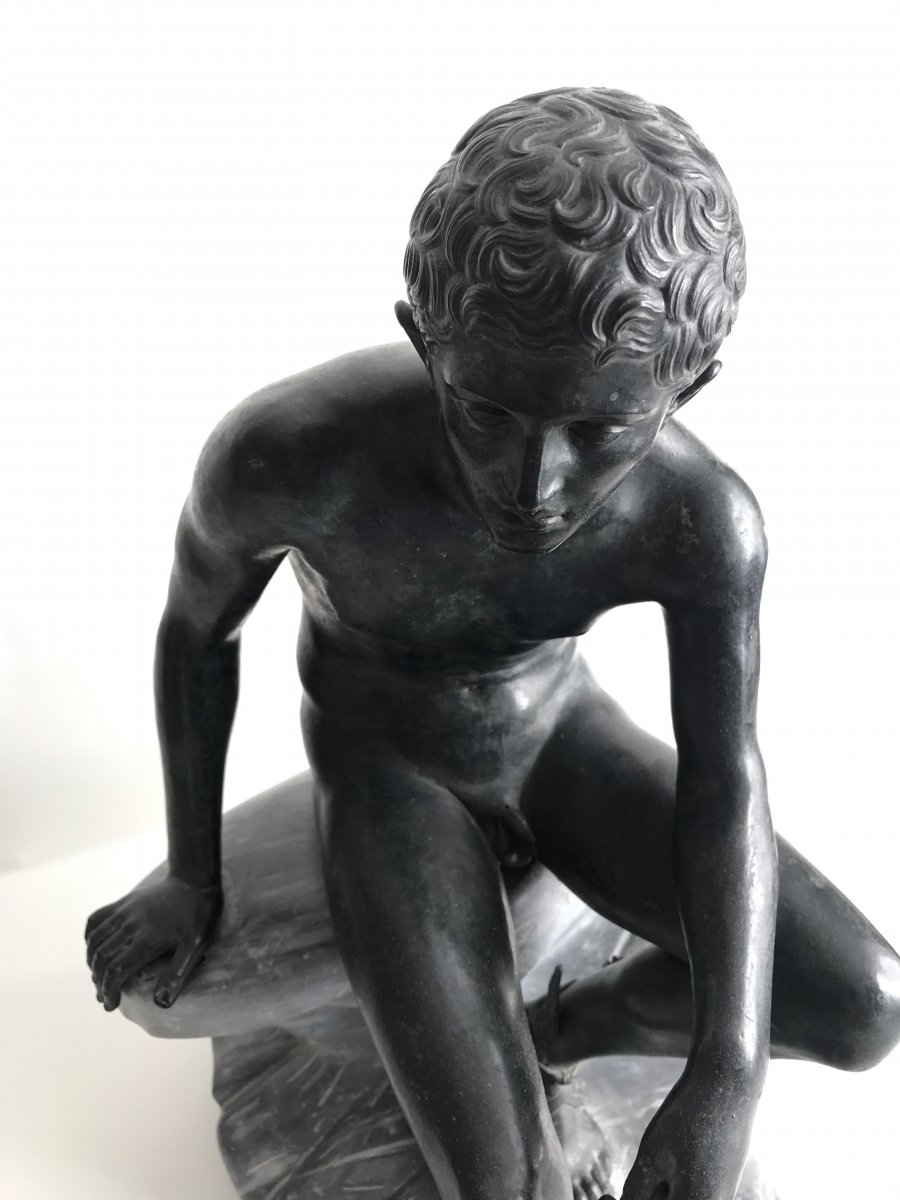 Hermes / Mercury   Bronze On A Marble Base - Grand Tour- After The Antic Of Herculanum.-photo-1