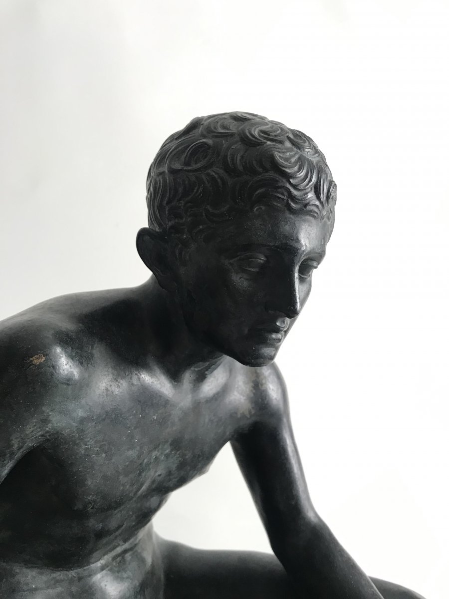 Hermes / Mercury   Bronze On A Marble Base - Grand Tour- After The Antic Of Herculanum.-photo-3