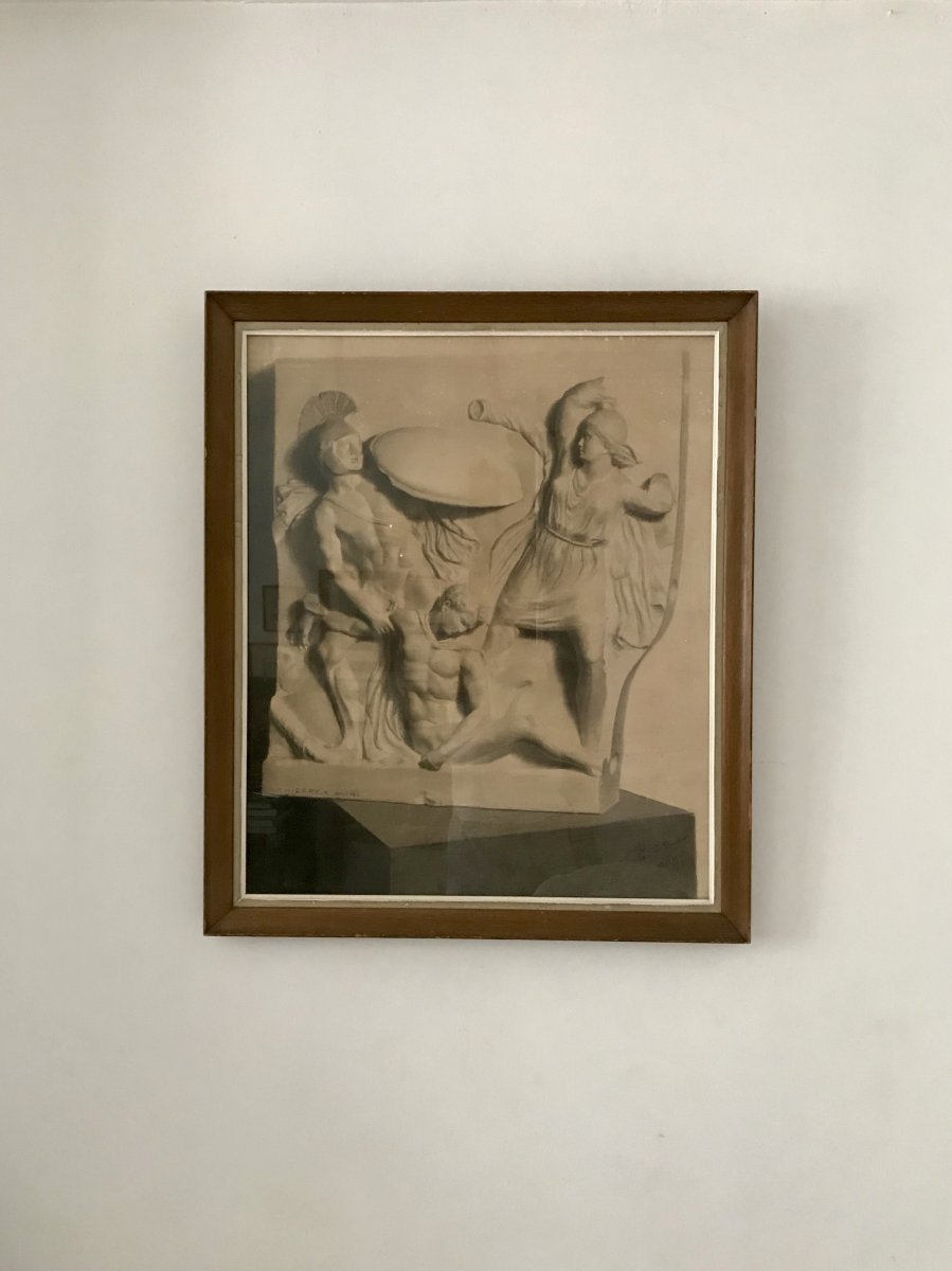 Deux Grands Dessins  XIXe - Combat Des Amazones - d'Après Un Bas Relief Antique, G.thierry 1888-photo-3