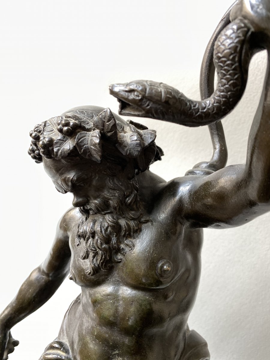 Silene Drunk, Bronze After The Ancient  (mountable In Lamp)-photo-3