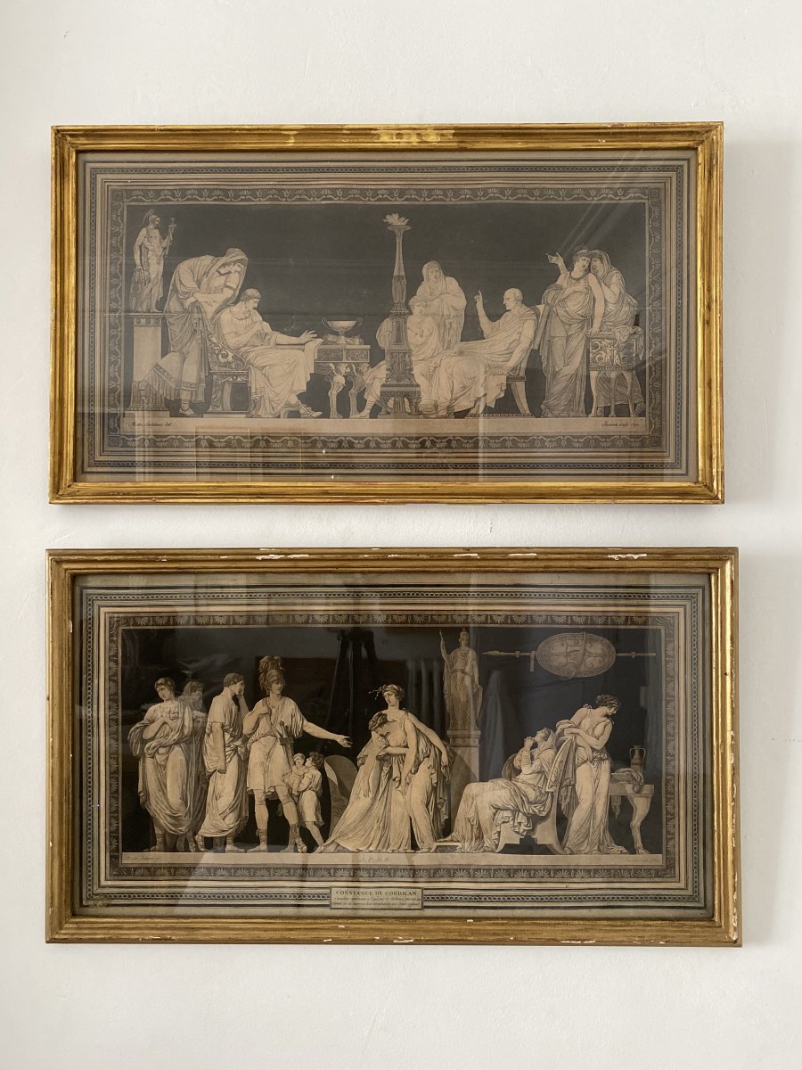 Pair Of Engravings XVIII After Moitte Scenes In Ancient, Neoclassical