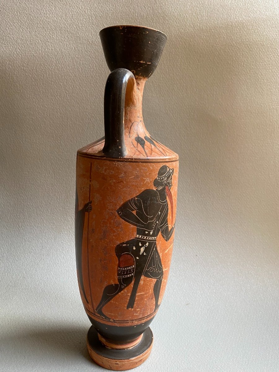 Grand Lecythe , Vase Grec Ancient scène mythologie  antique , XIXe Où Avant . -photo-5