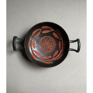 Kylix Antique Coupe Sur Pied à Décor Rouge Grande Grèce Apulie Italie IV A.jc Greco Romain