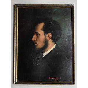 Portrait Homme Basile Lemeunier élève D’alexandre Cabanel Tableau Huile XIX 