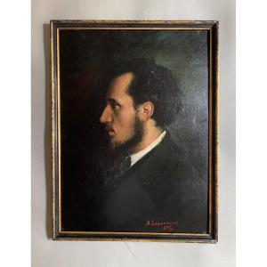 Portrait Of A Man Bybasile Lemeunier Student Of Alexandre Cabanel, Oil Painting 19th Century 