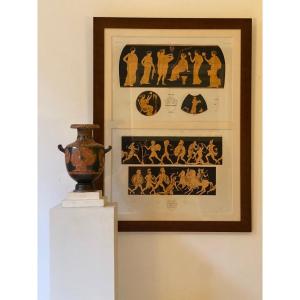 Greek Vase Engraving XIX Based On Antique Ceramics