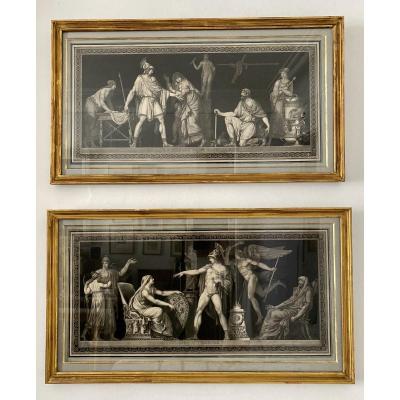 Rare Pair Of Etchings 18th Century 