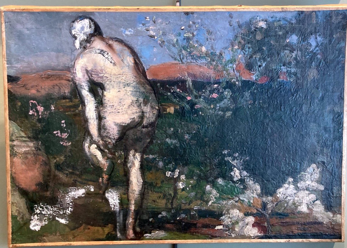 Femme Nue De Dos Henri Mirande (1877-1955) Huile Sur Toile 