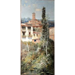 Landscape With City José Maria Jardines (1862-1914)