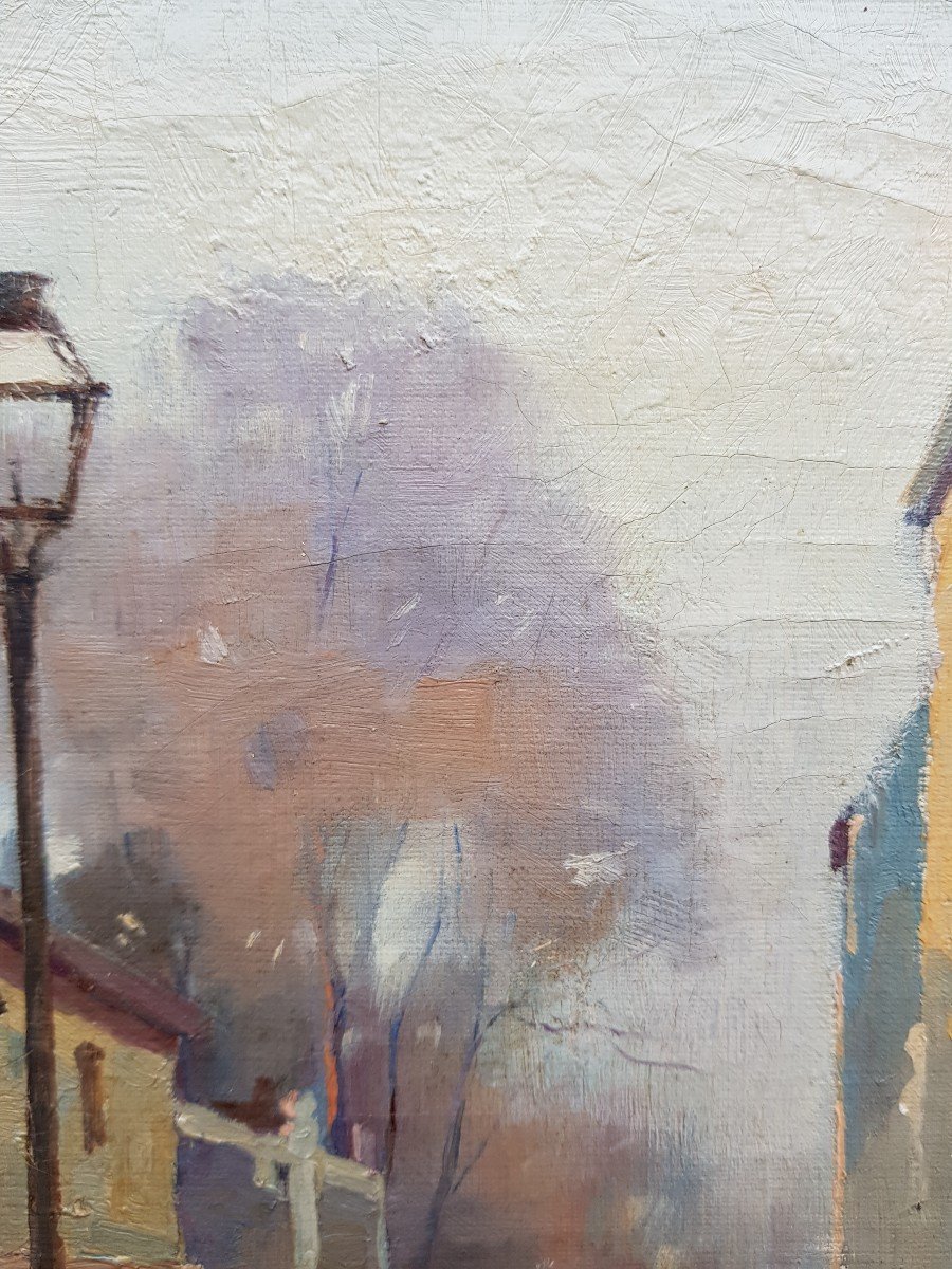 Stanislas Lepine - Oil On Canvas - Street In Montmartre-photo-1