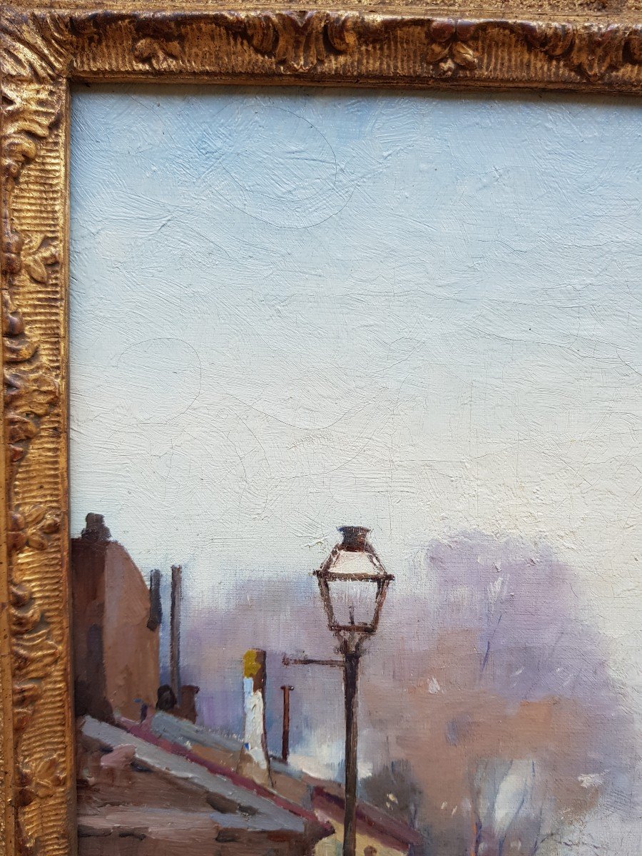 Stanislas Lepine - Oil On Canvas - Street In Montmartre-photo-7