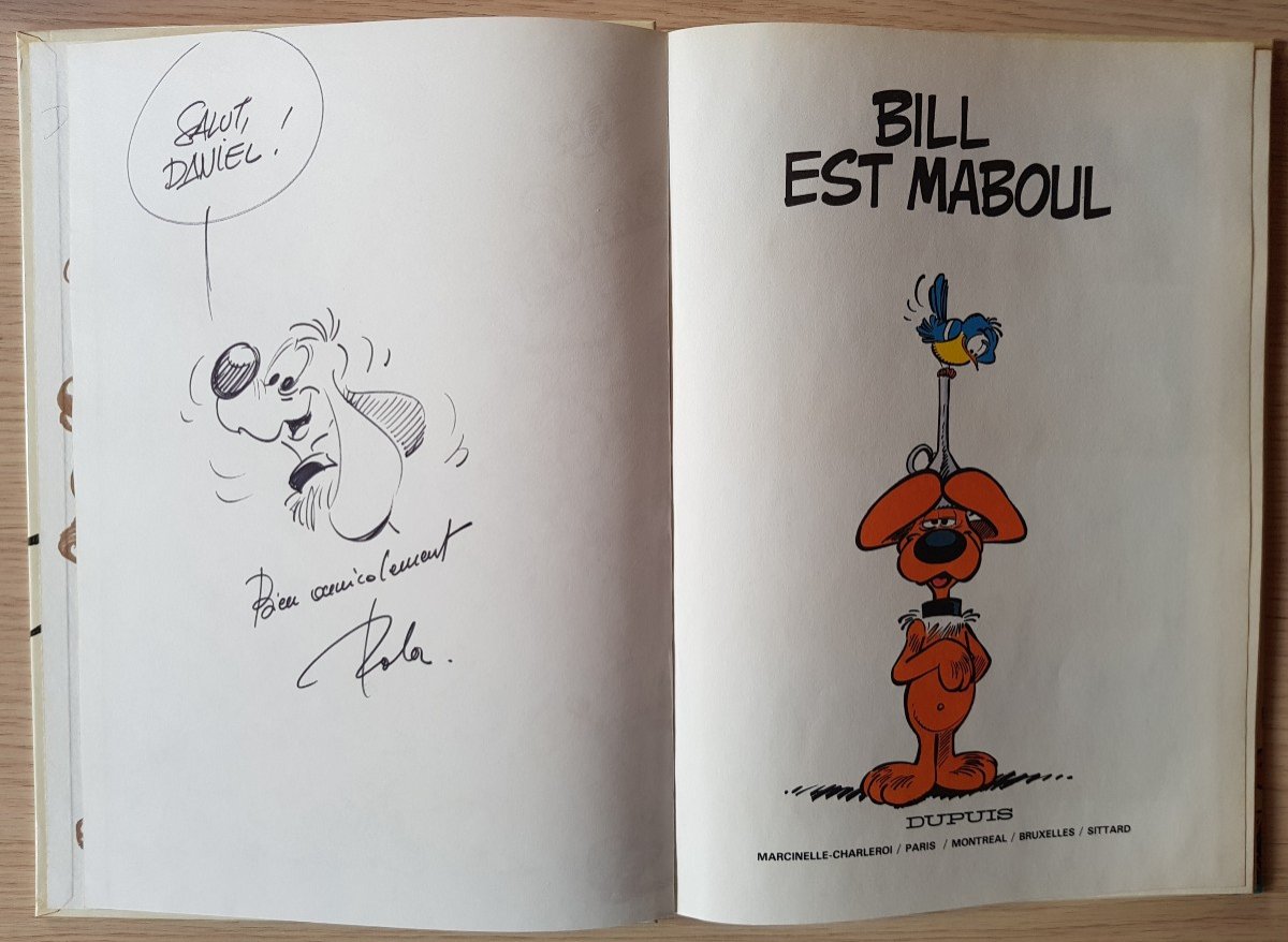 ROBA - Dessin dédicacé - Boule et Bill - 1980