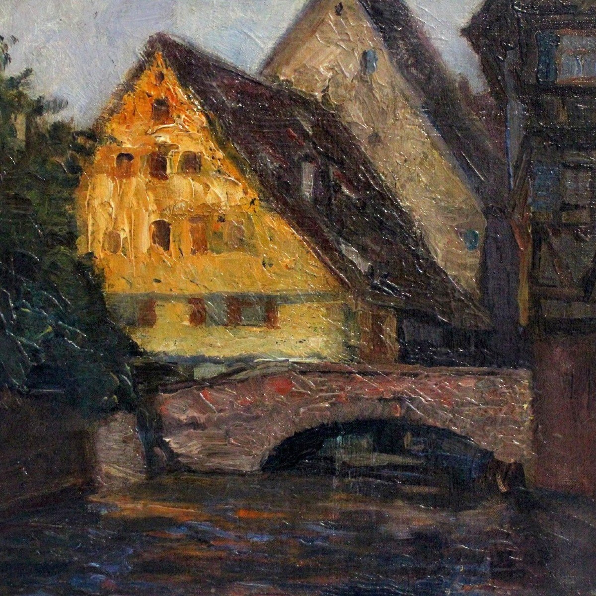 Oil On Canvas - 1925 - Bridge Over The Canal - Bruges?