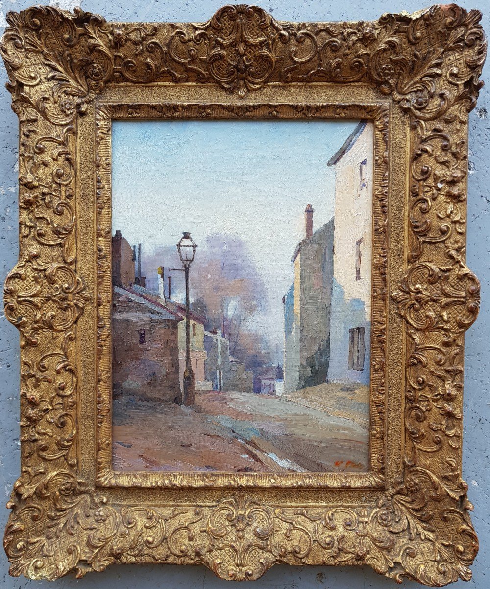 Stanislas Lepine - Oil On Canvas - Street In Montmartre-photo-3