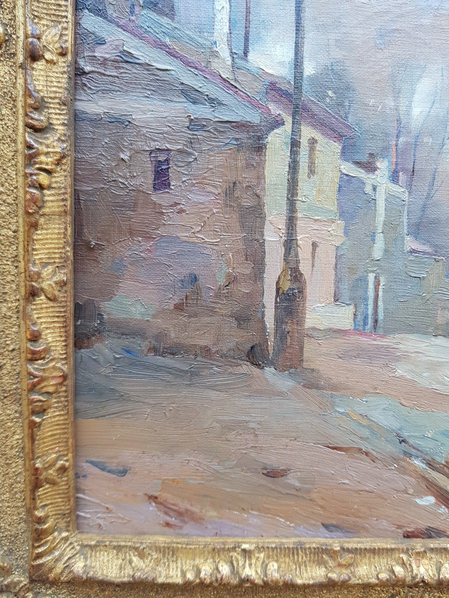 Stanislas Lepine - Oil On Canvas - Street In Montmartre-photo-5