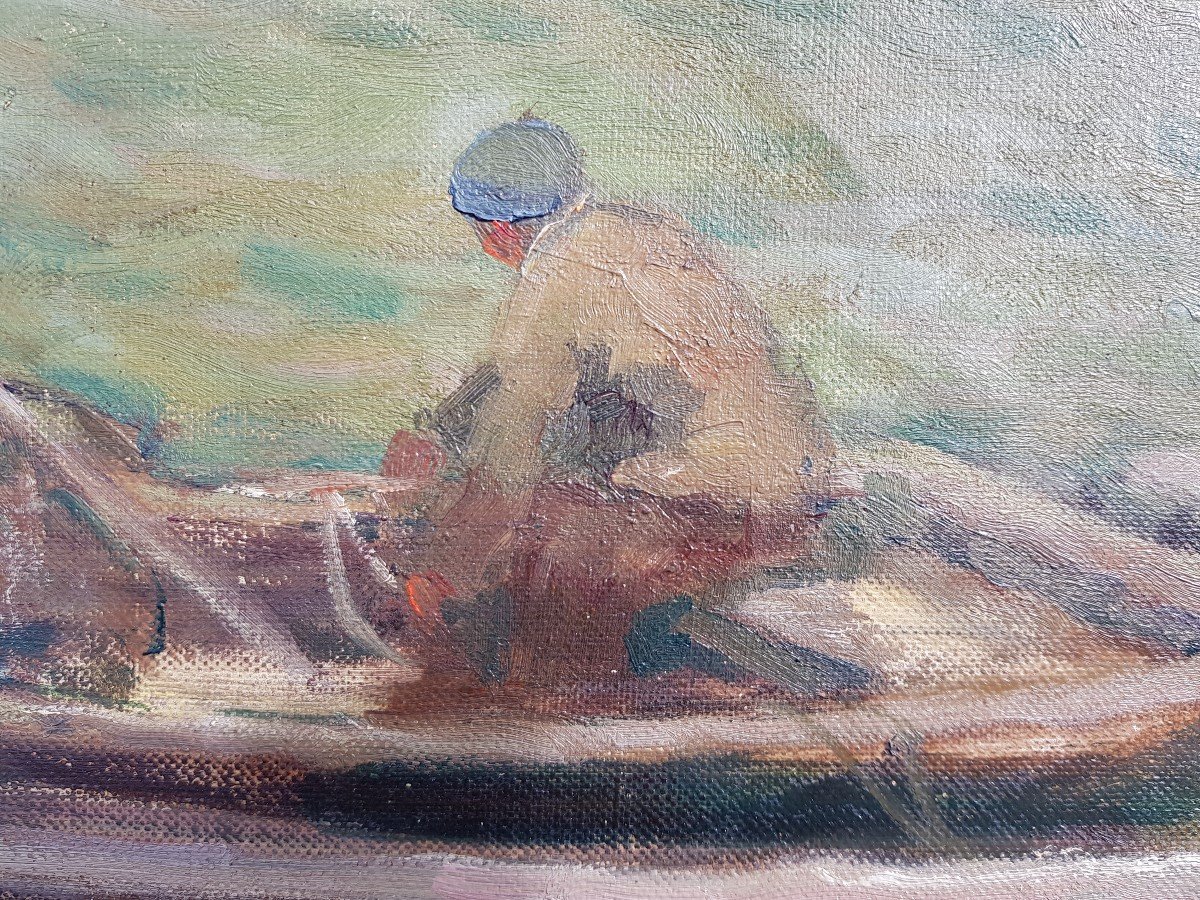 Jules René Hervé - Camaret, Brittany - Oil 77 X 54 Cms-photo-2