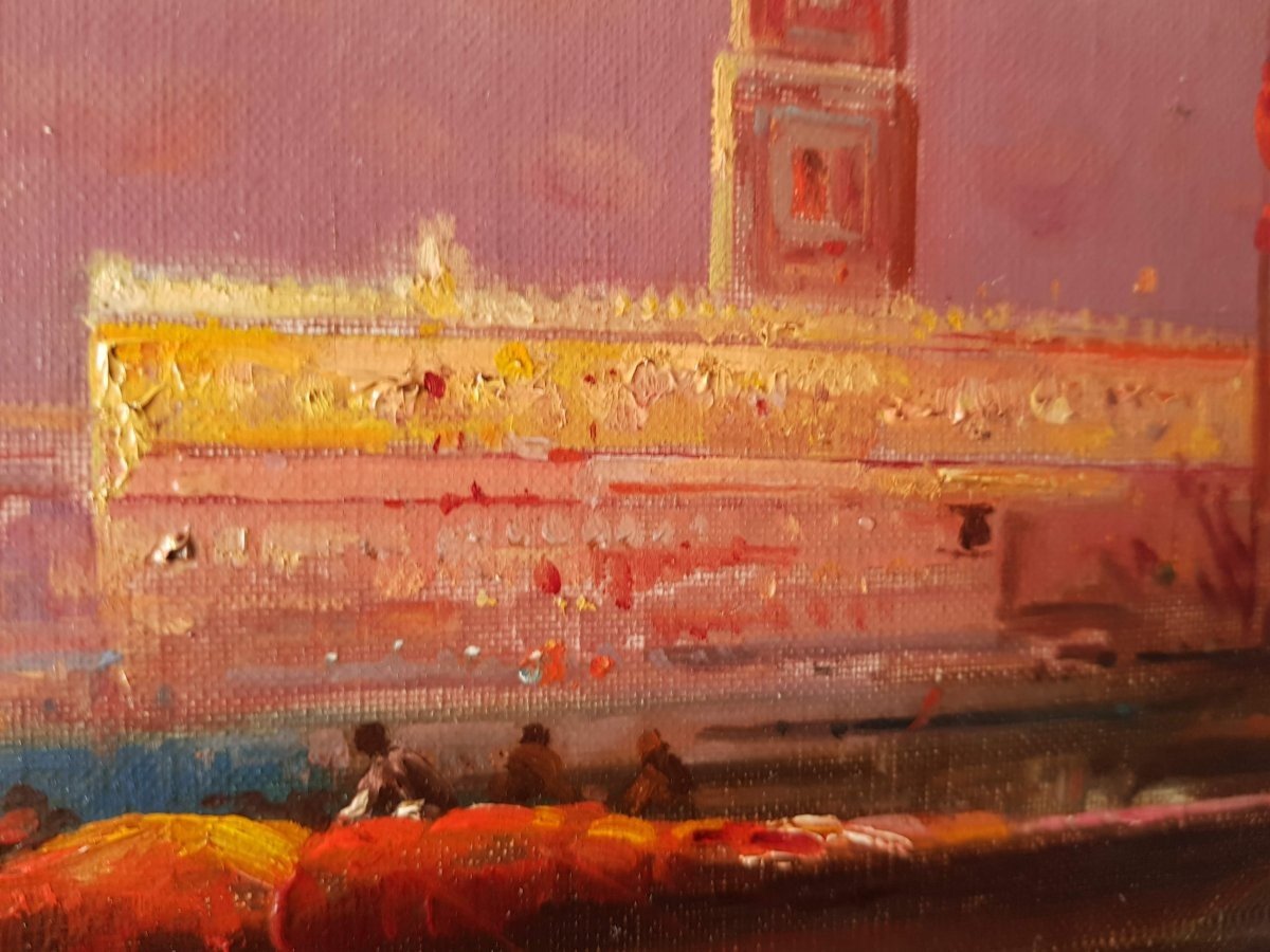 Duvieux - Oil On Canvas - Sunset In Venice-photo-4