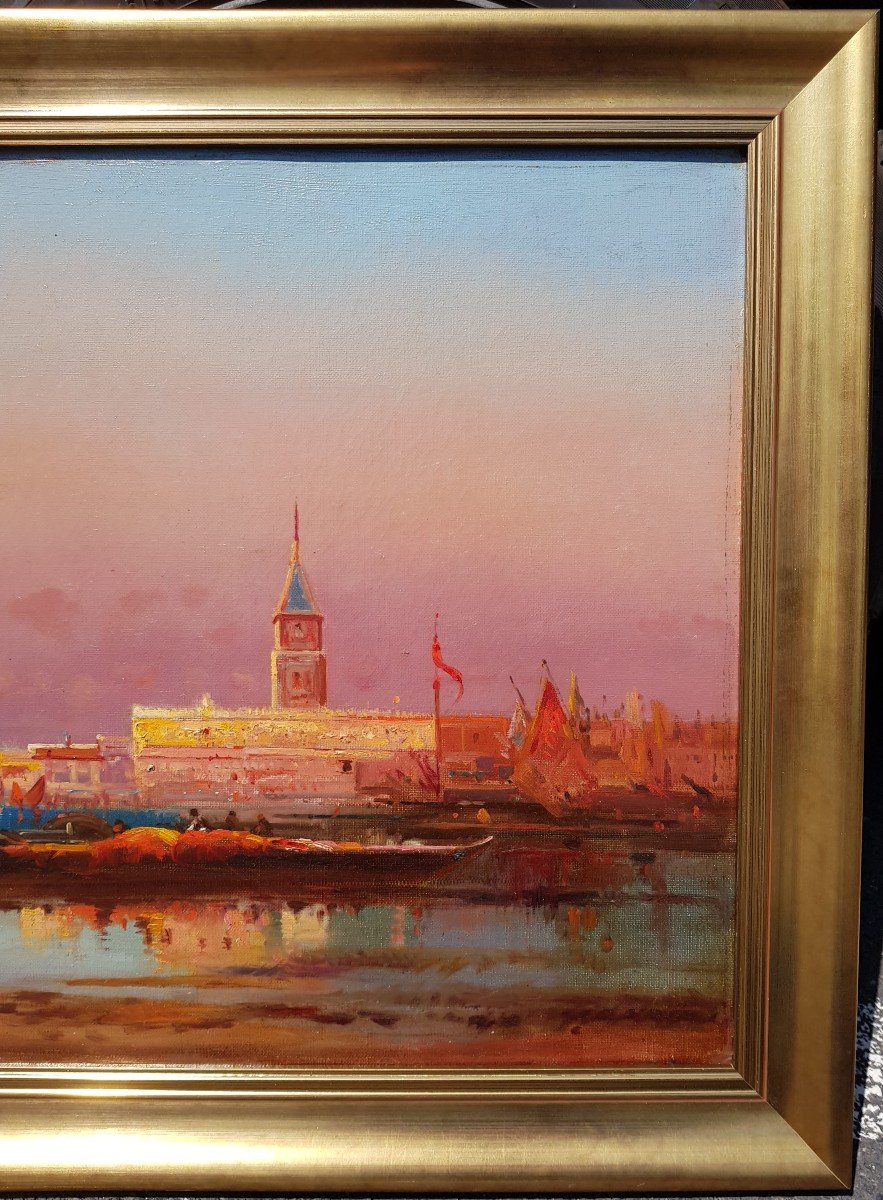 Duvieux - Oil On Canvas - Sunset In Venice-photo-5