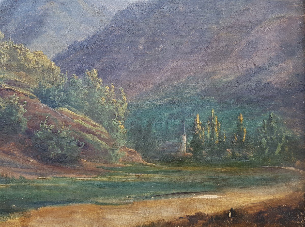 Paysage de montagnes XIXè - Annoté Théodore ROUSSEAU-photo-3