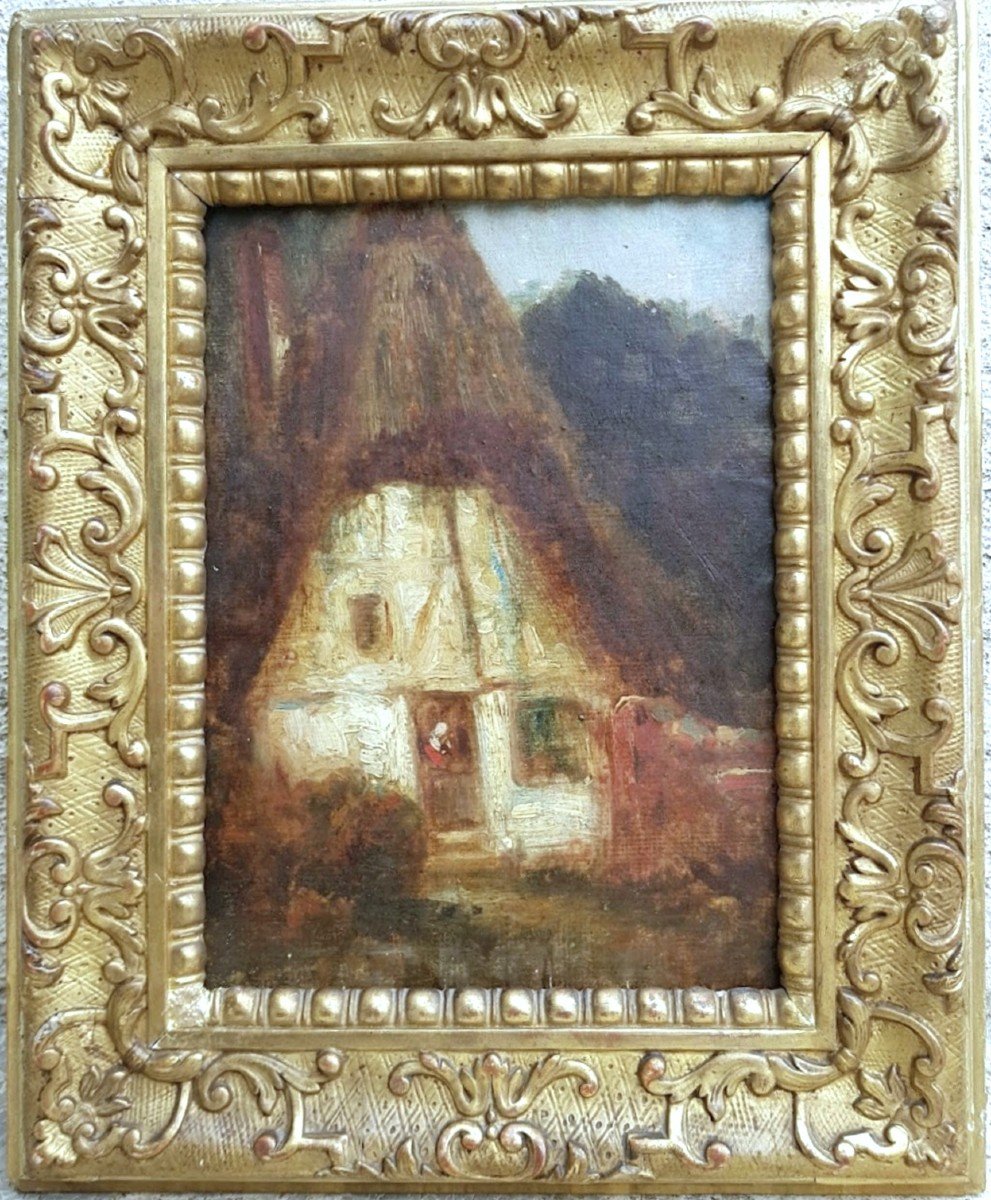 Félix Ziem - Cottage In Forest - Barbizon Oil - 1850