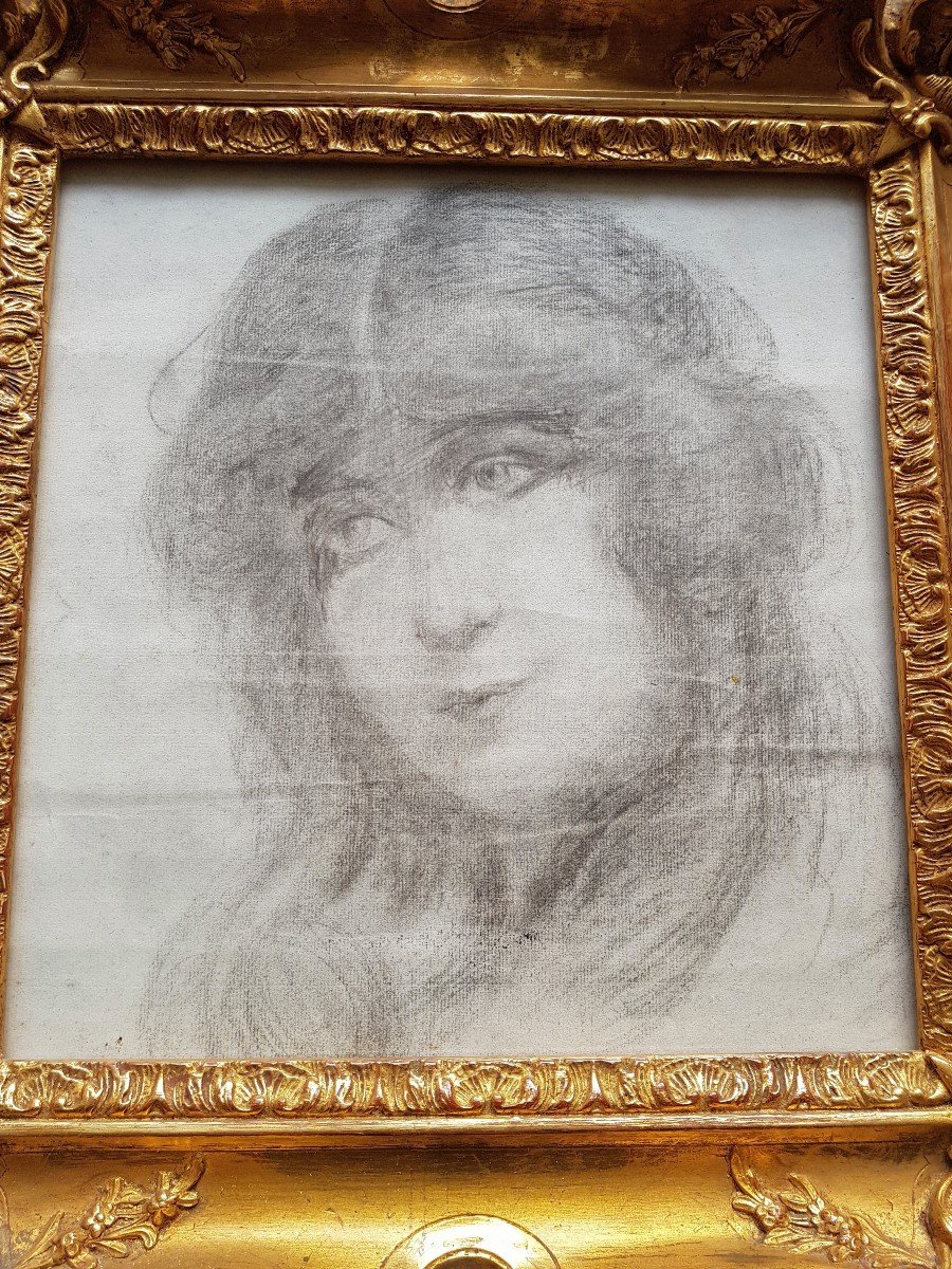 Dessin Fusain - Portrait De Jeune Femme - 1900-photo-3