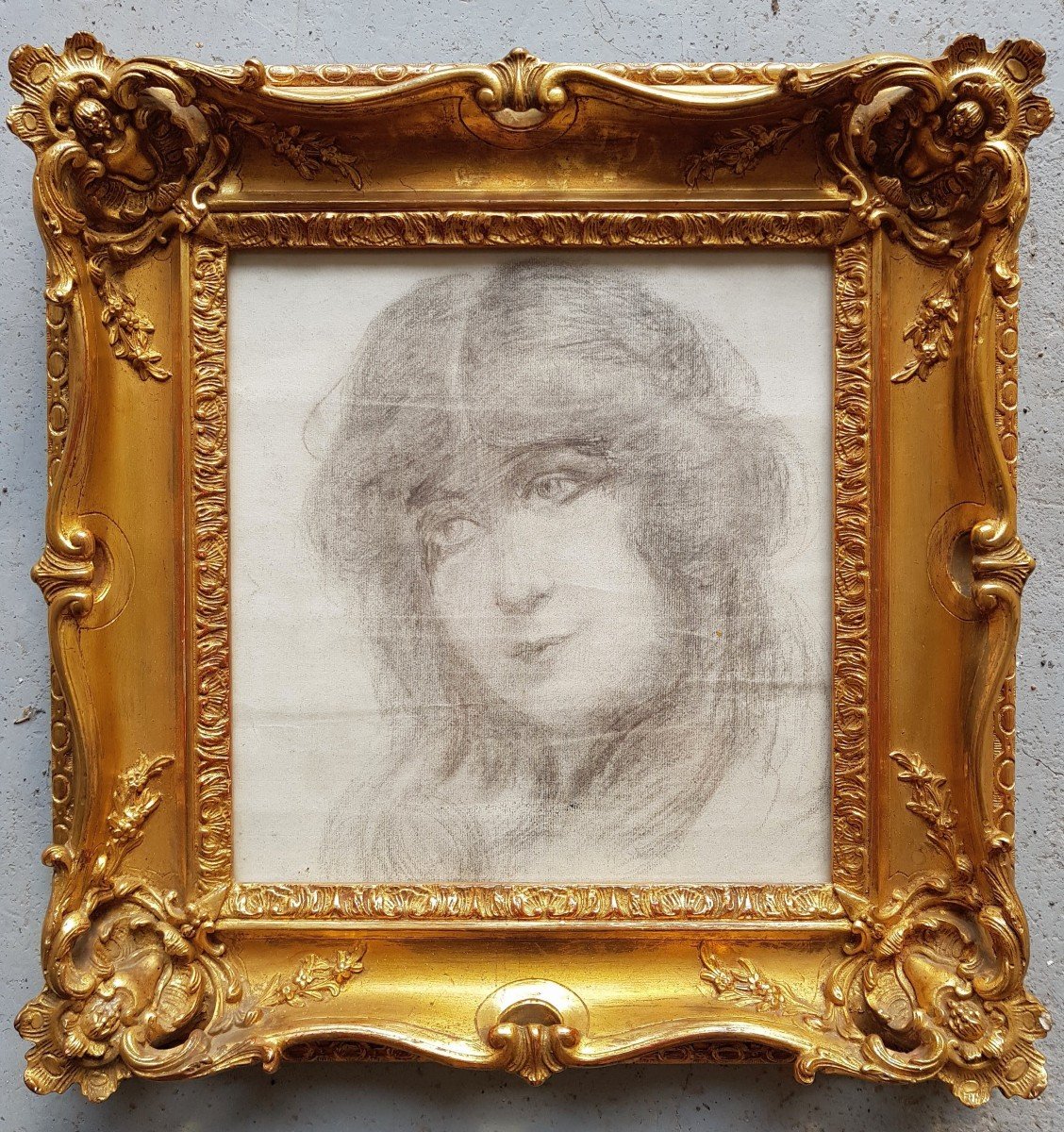 Dessin Fusain - Portrait De Jeune Femme - 1900-photo-4