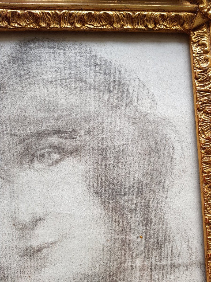 Dessin Fusain - Portrait De Jeune Femme - 1900-photo-5