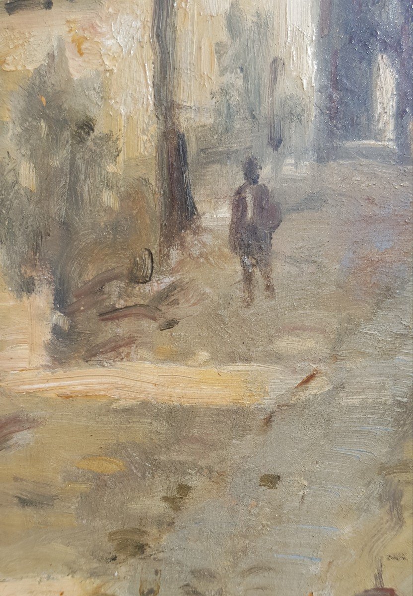 Pecrus - Oil On Panel - Street In Montmartre - 1880-photo-2