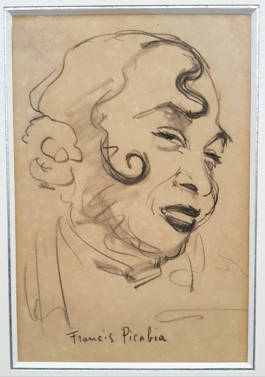 PICABIA - Dessin - Portrait de femme - CERTIFICAT