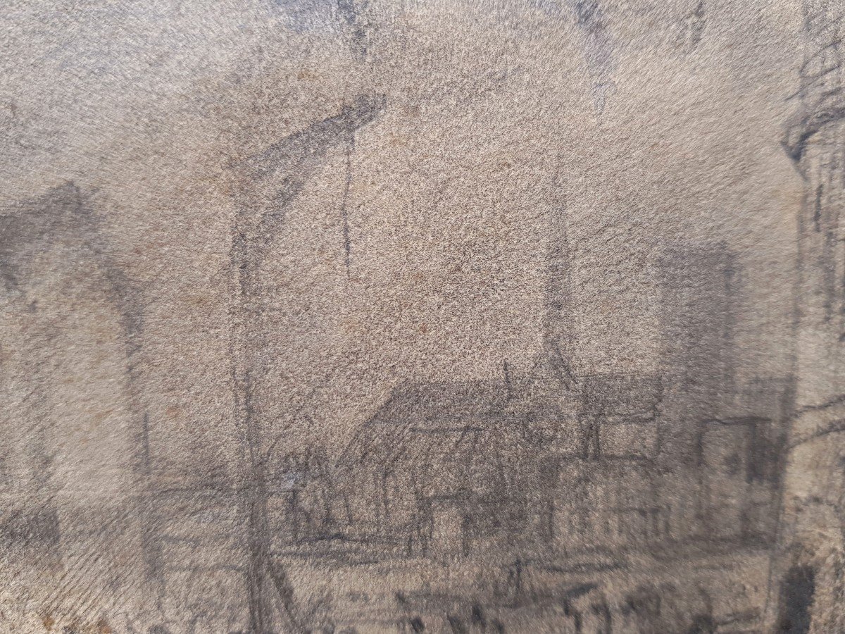 DAUBIGNY - Dessin 1850 - Esmeralda / Notre-Dame-photo-3